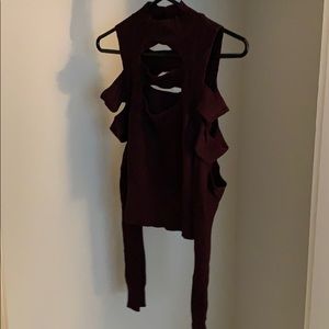 Multi-Cut out long sleeve sweater